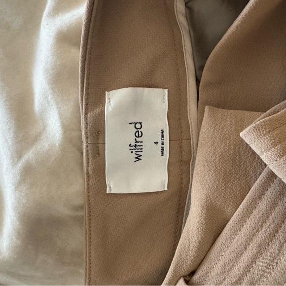 Aritzia Wilfred Tie Front Tailored Trouser Pant in Gold Camel - size 4, NWT - Picture 6 of 6